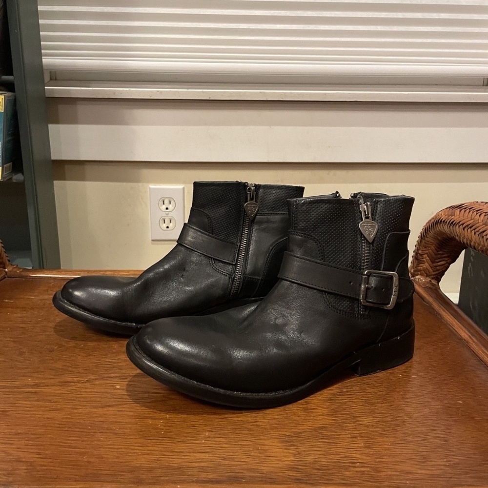 Mark Nason Los Angeles Black Moto Biker Booties Boots Size 8